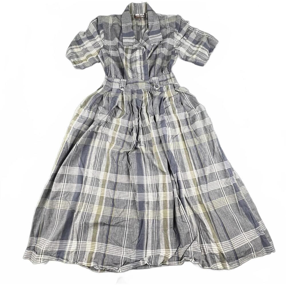 Vintage 80s Bonnie Keller Plaid Shirt Dress | Belted | MJ | Cottagecore